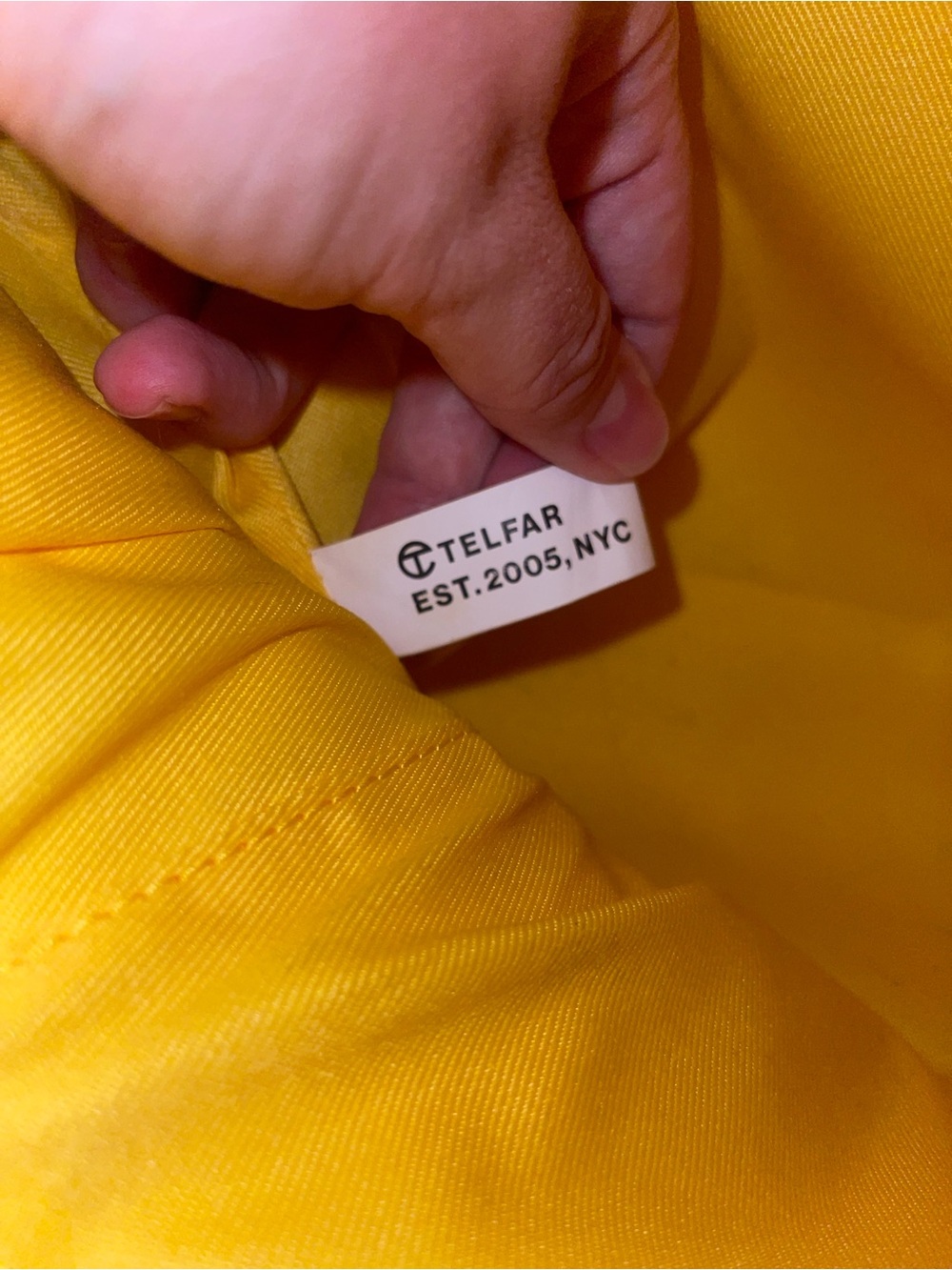 Telfar Bright Yellow Tote with Embossed Logo - Picture 7 of 8